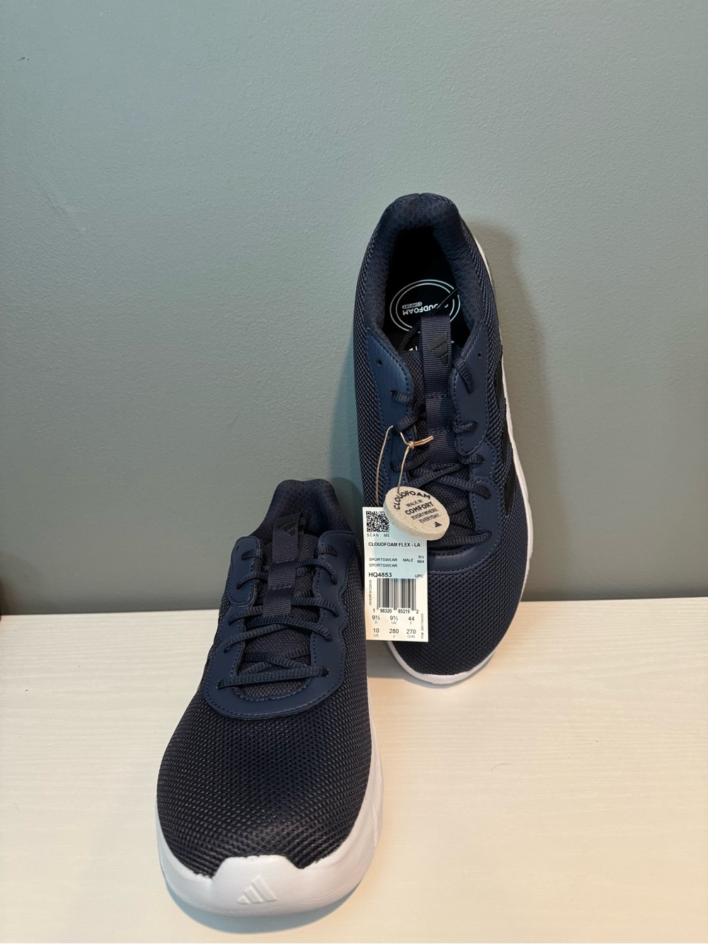 adidas Cloudfoam Flex Men's Running Sneakers - Navy & White